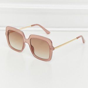 Square Metal-Plastic Hybrid Temple Sunglasses